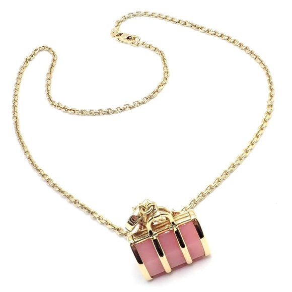 Authentic! Louis Vuitton 18k Yellow Gold Quartz Purse Bag Pendant Chain Necklace - Picture 1 of 10